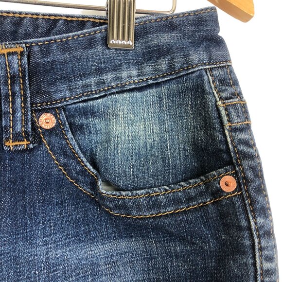 Calvin Klein Womens Denim Bermuda Shorts Size 8 Mid-Rise Casual Blue Stretchy - Picture 5 of 9